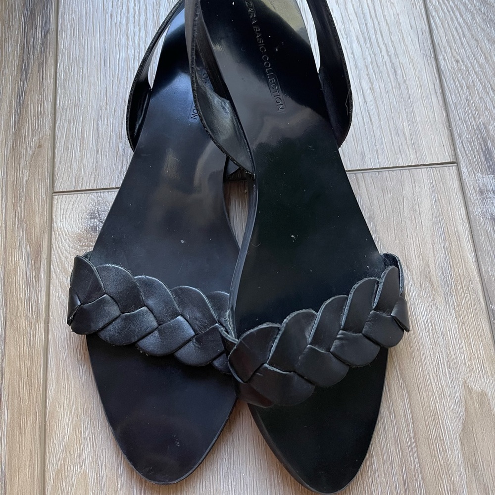 Zara leather upper summer sandals 39
